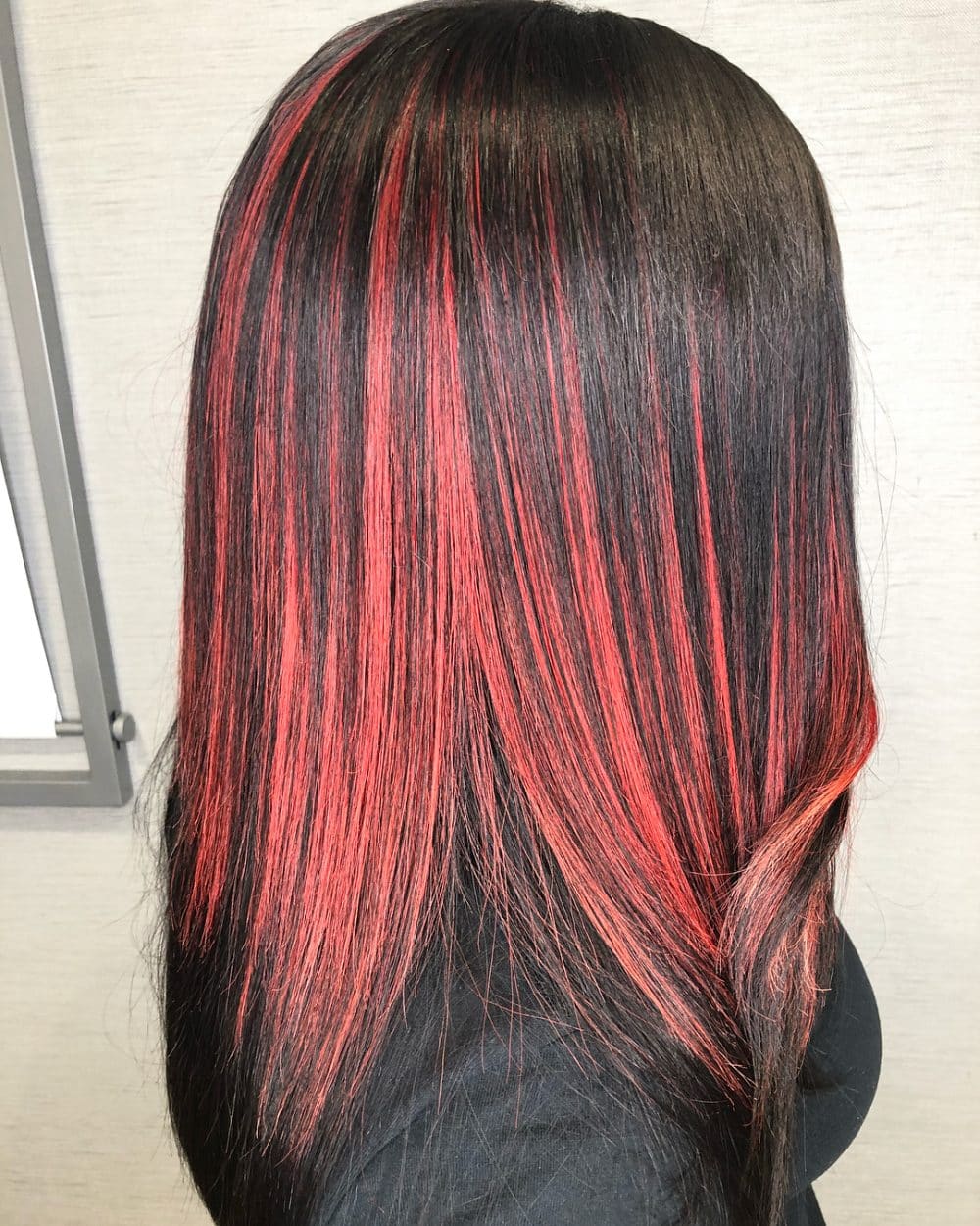 Red And Black Hair Ombre Balayage Highlights