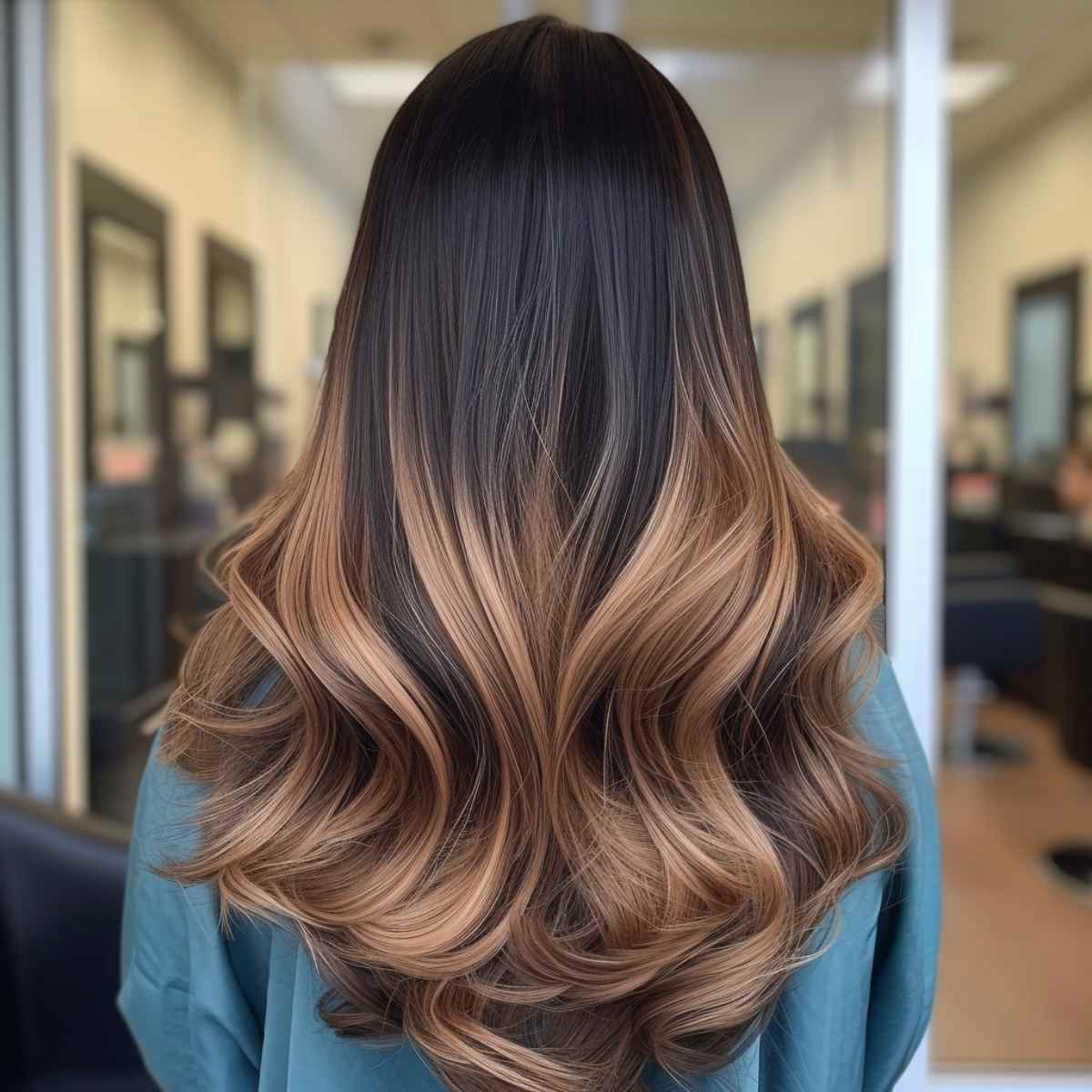 Charming Dark Blonde Ombre Hair Color with Beach Waves