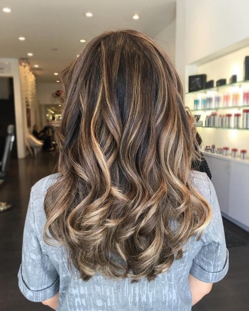 Sexy Long Dark Brown Hair with Blonde Highlights