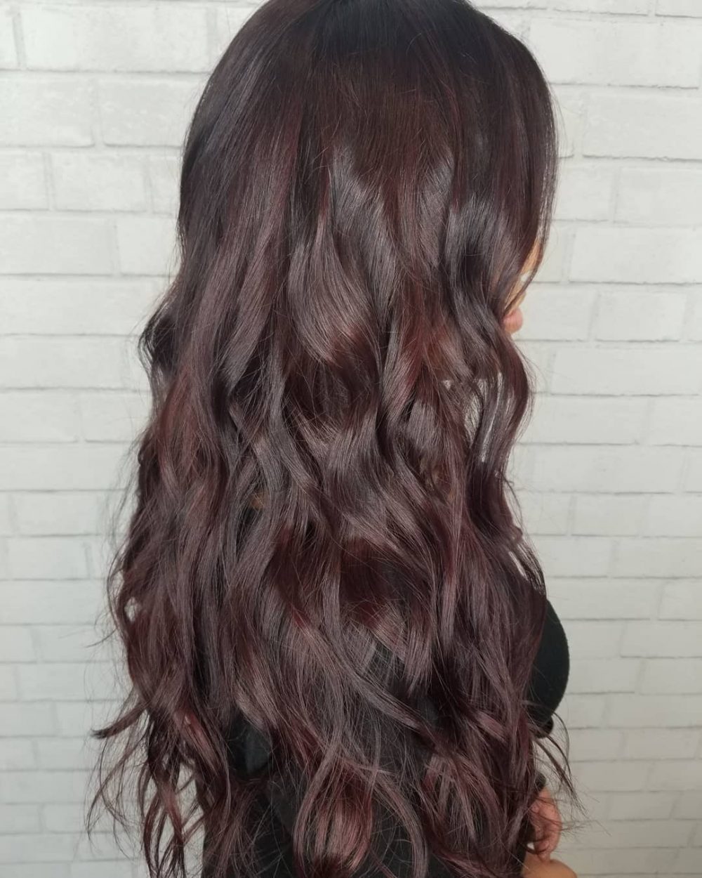 Luscious Brown Hair with Burgundy Highlights