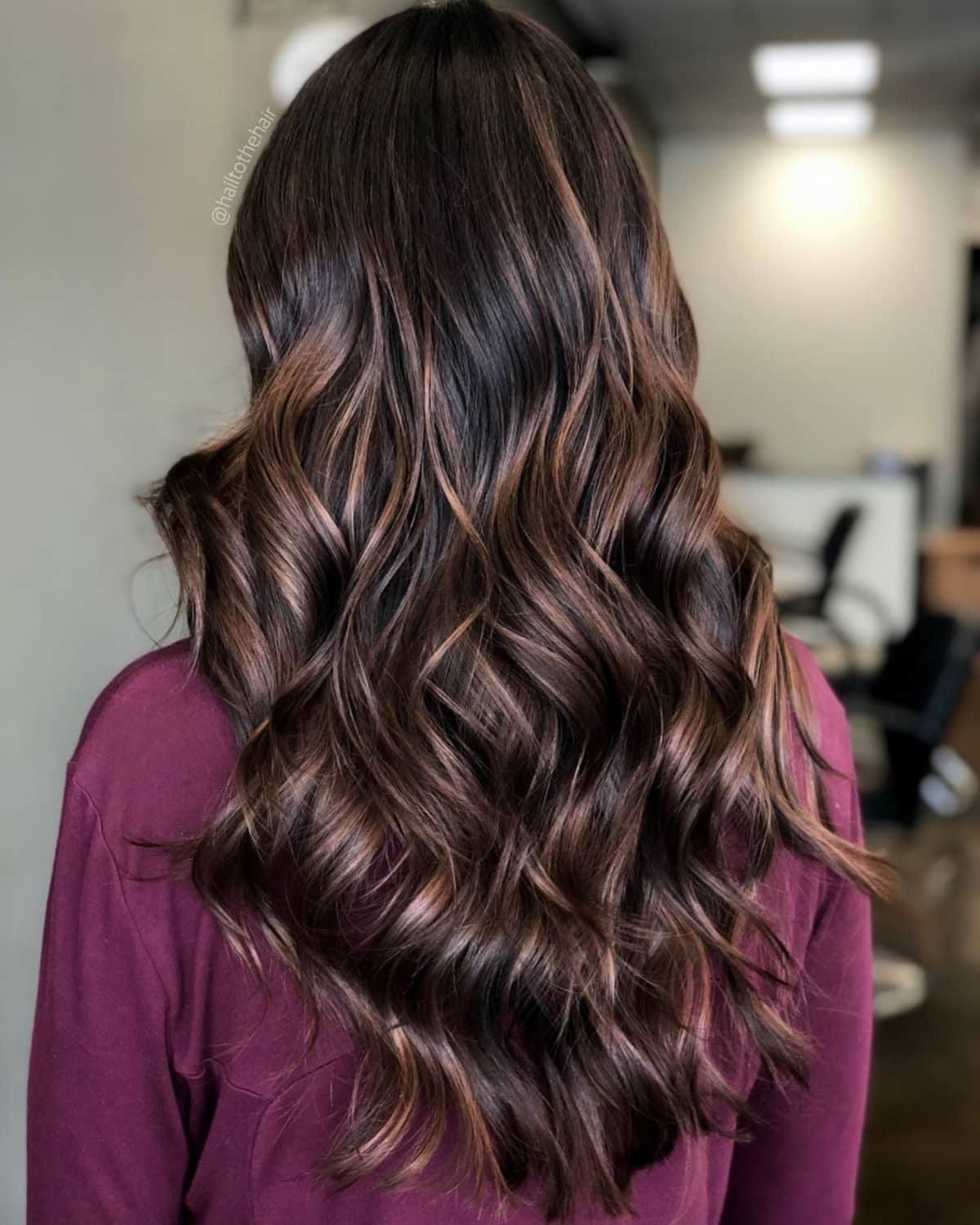 Modern Dark Brown Hair with Highlights