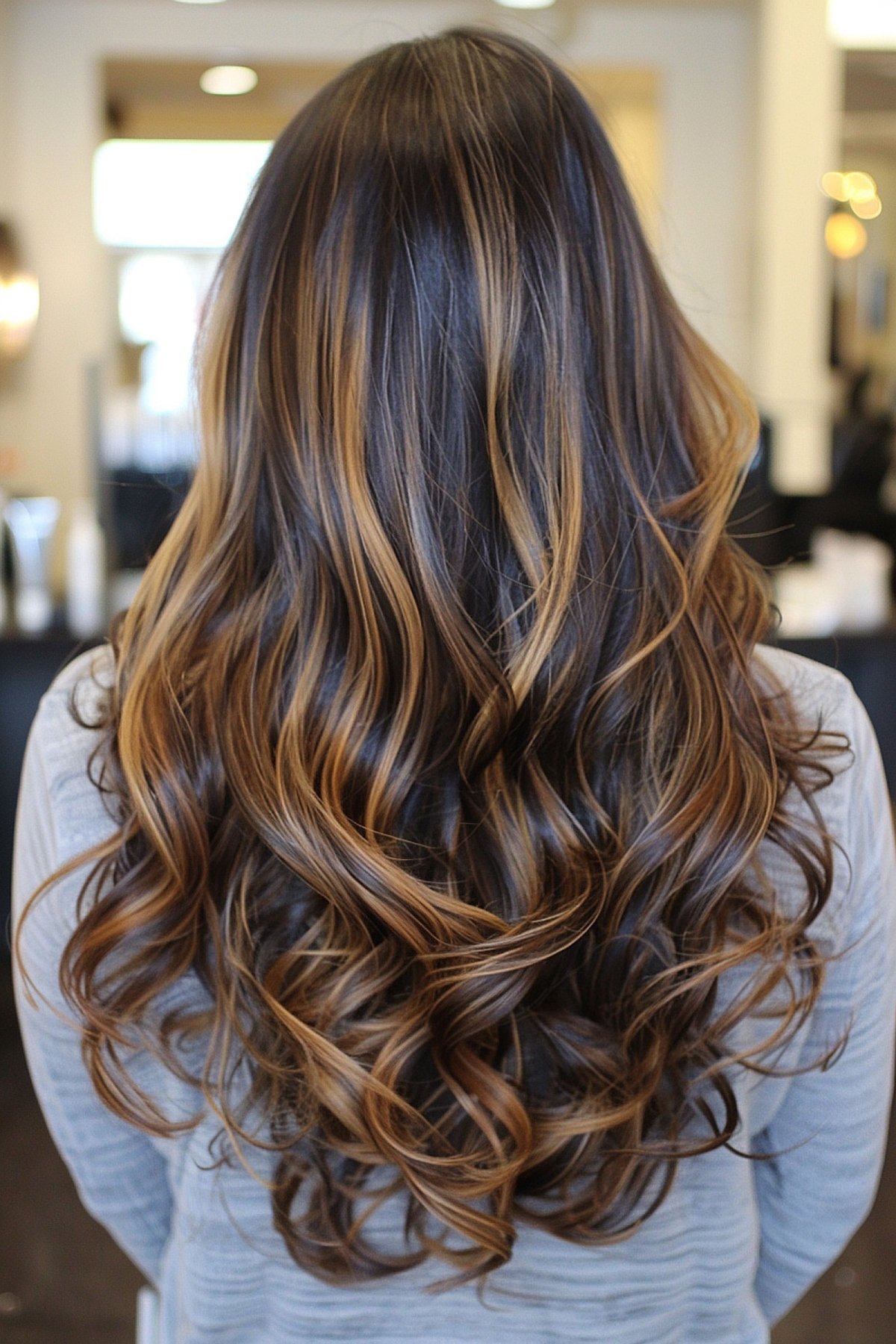 Dark Brown Hair with Light Brown Highlights