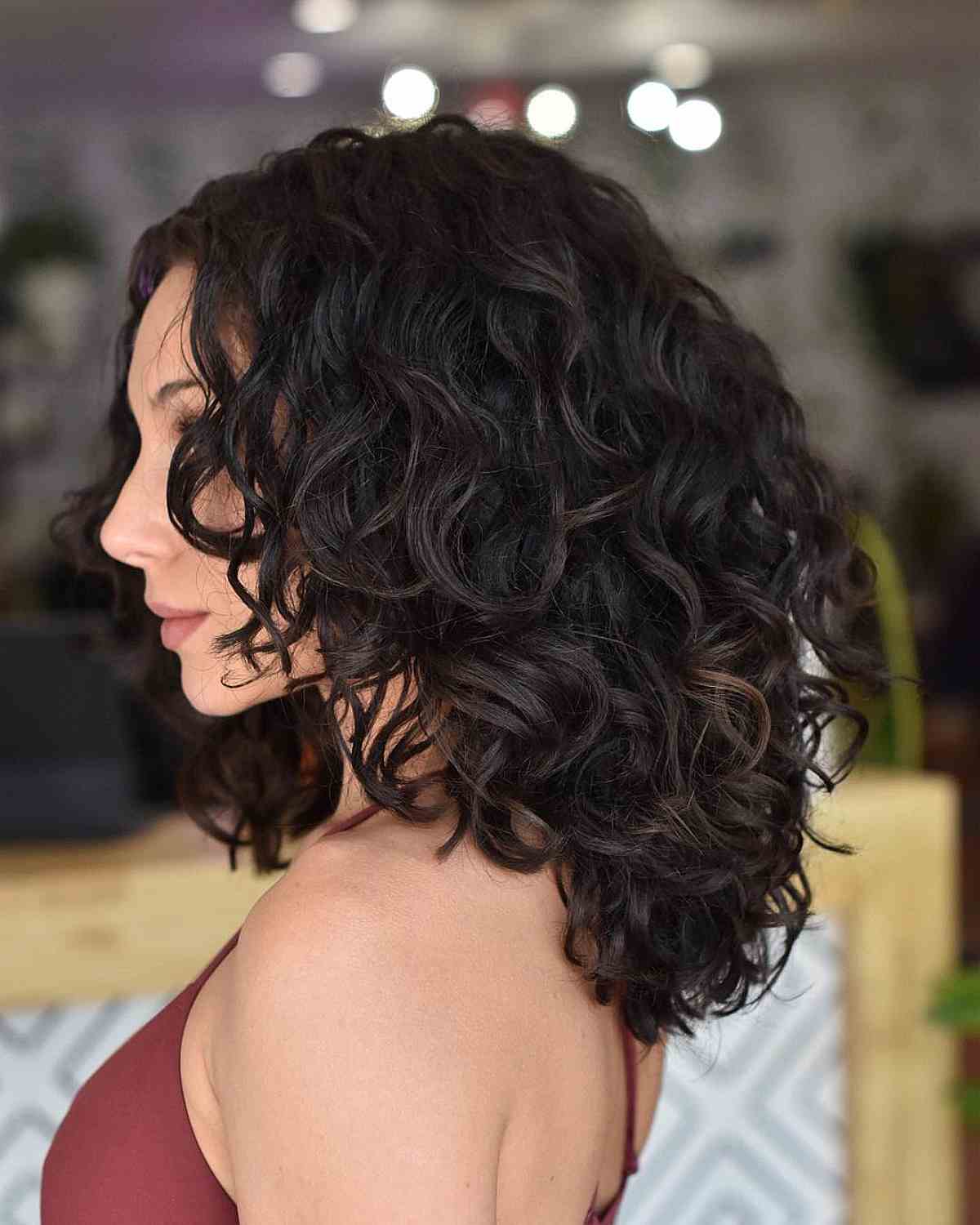 Dark Brown Natural Curls and Layers
