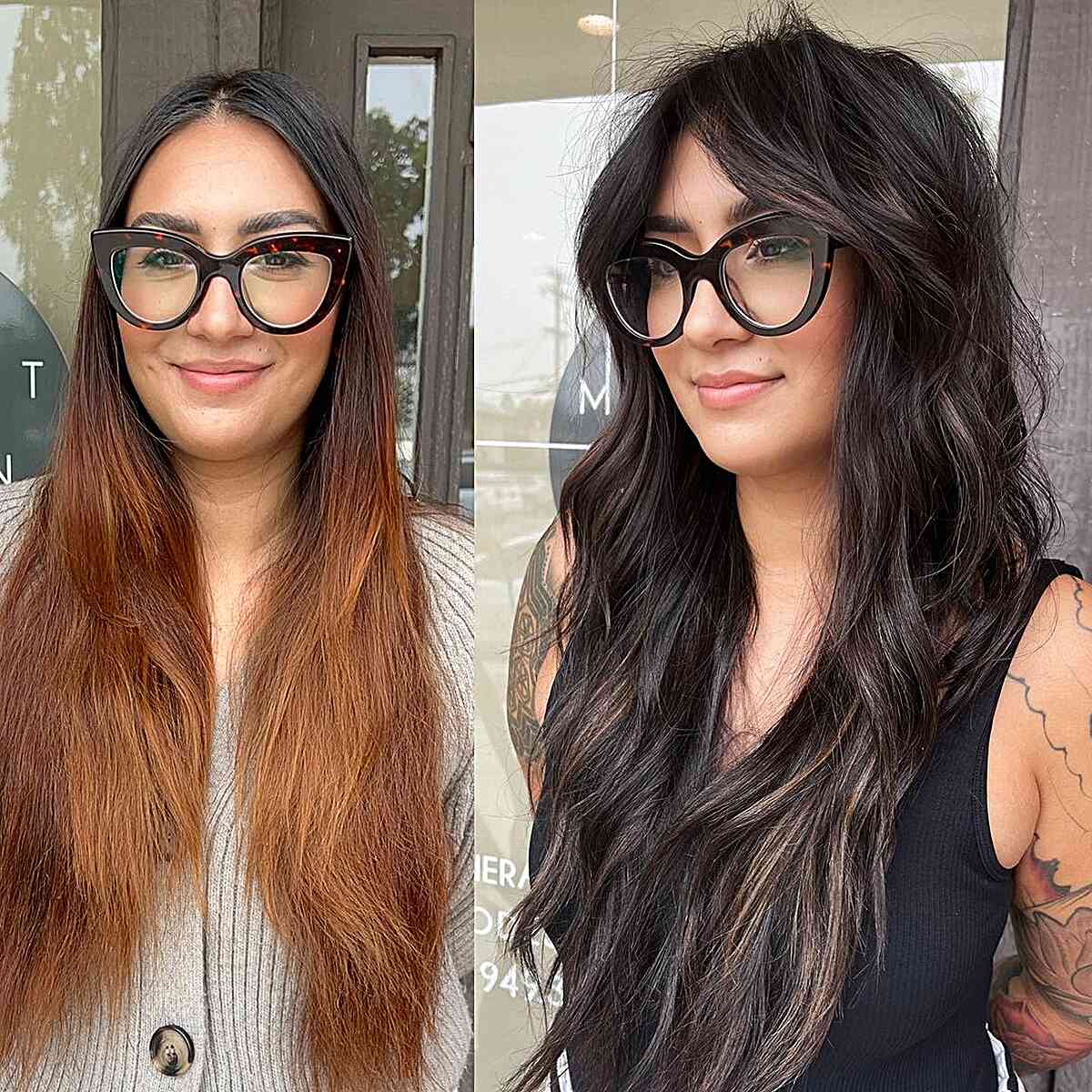 Dark Brown Tones on Long Hair for Oval Faces