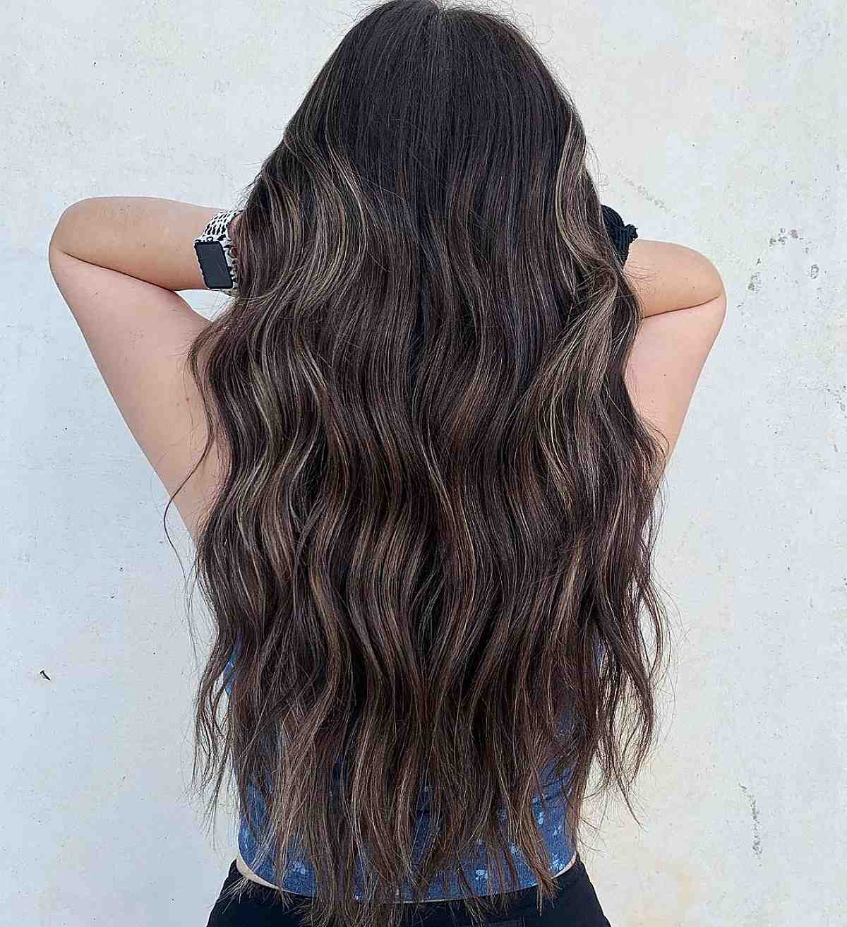 dark chocolate brown hair color for long hair