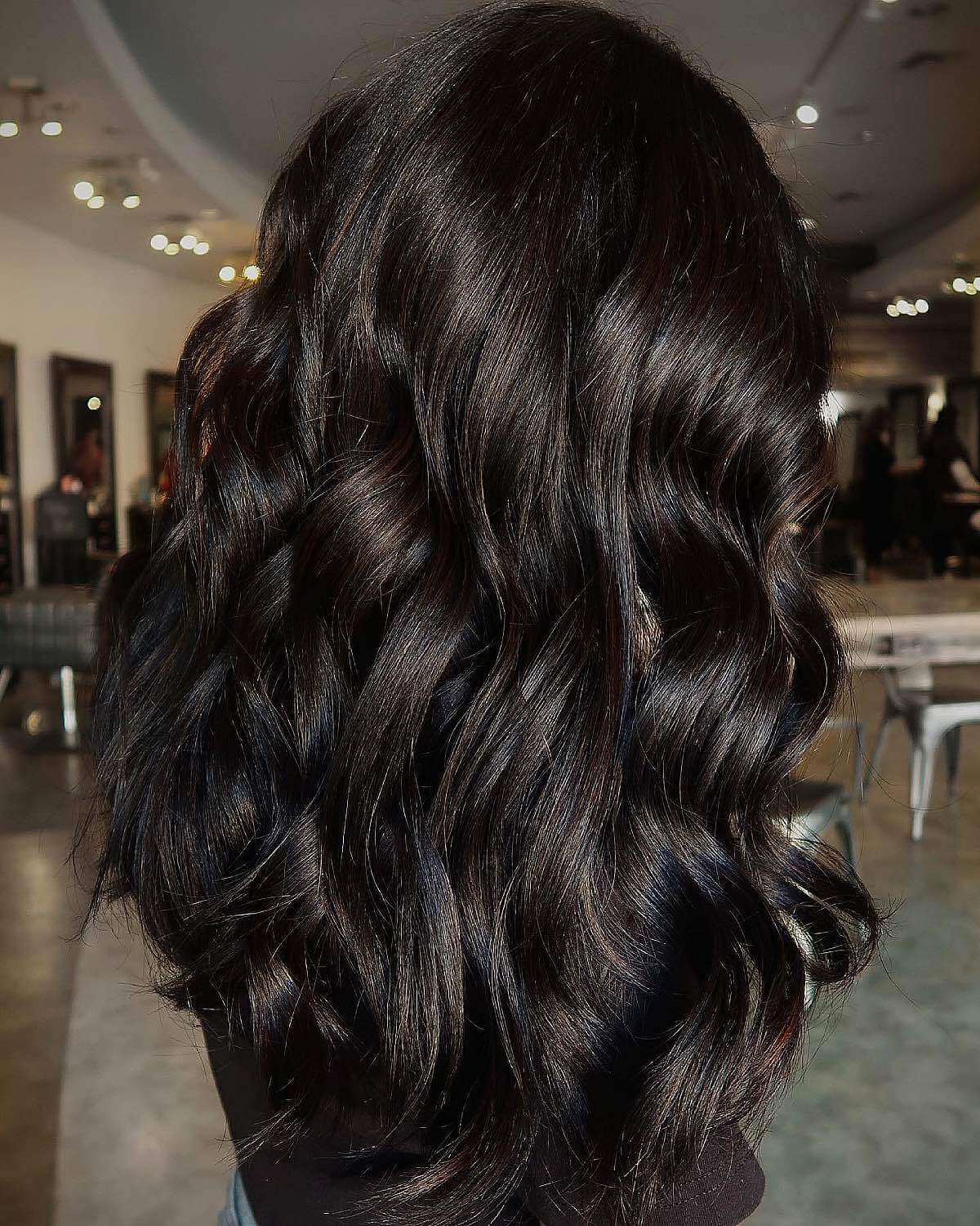 Solid dark chocolate hair color