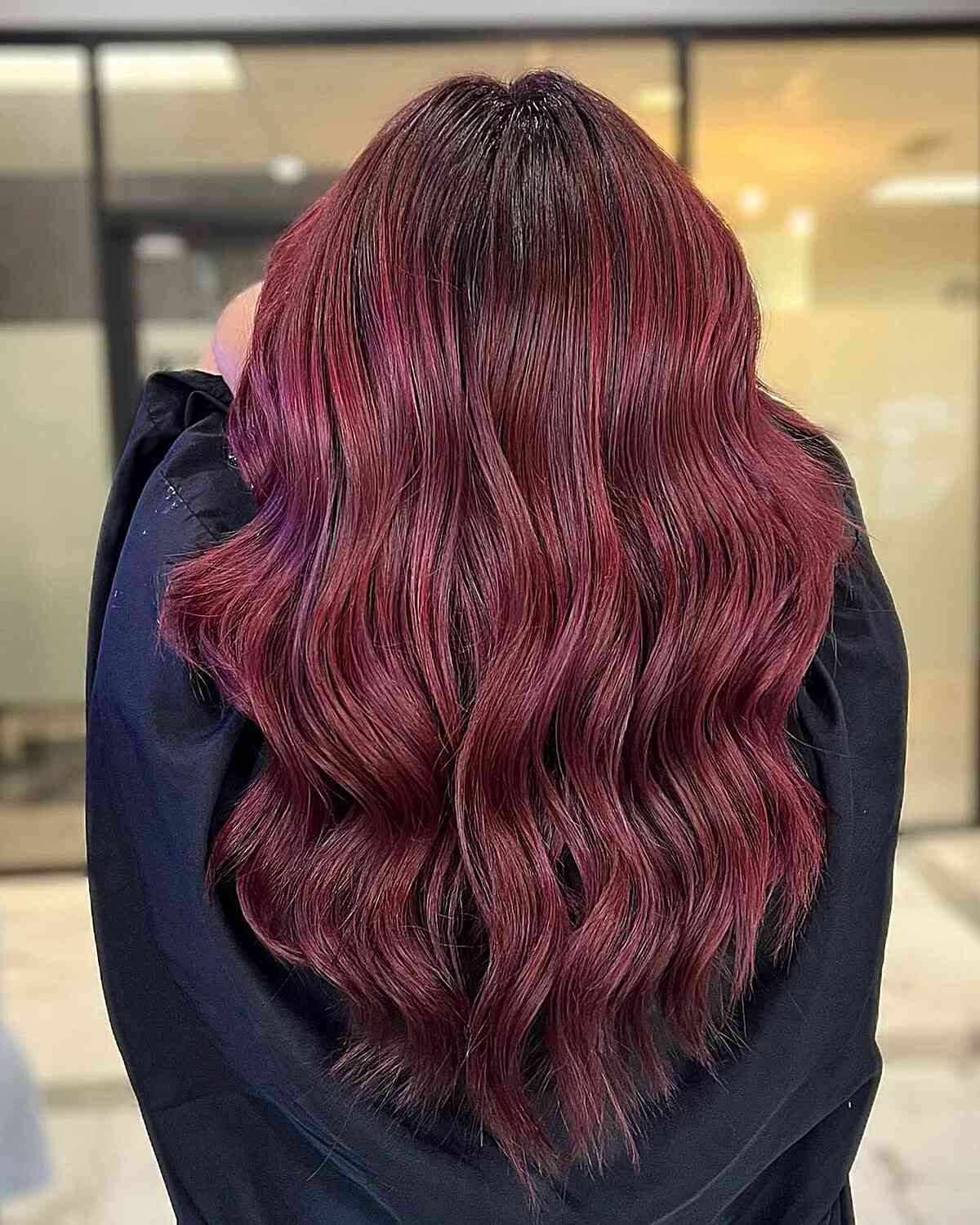 Dark Crimson Red Color with Long Waves