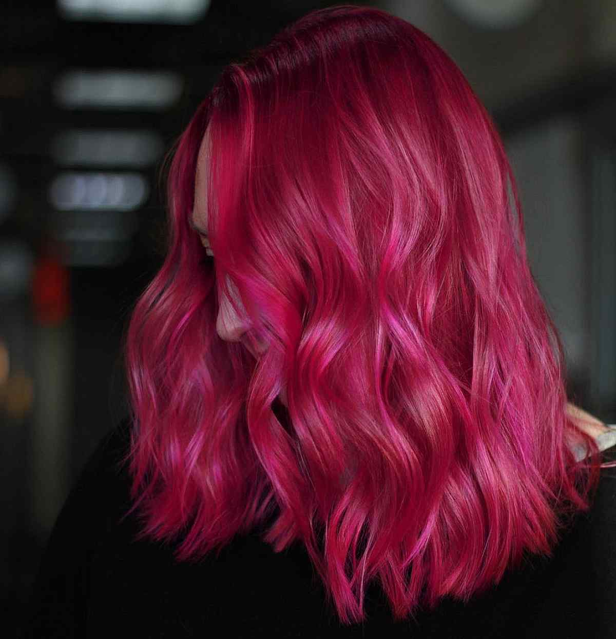 Dark Fuchsia Pink Hair Color