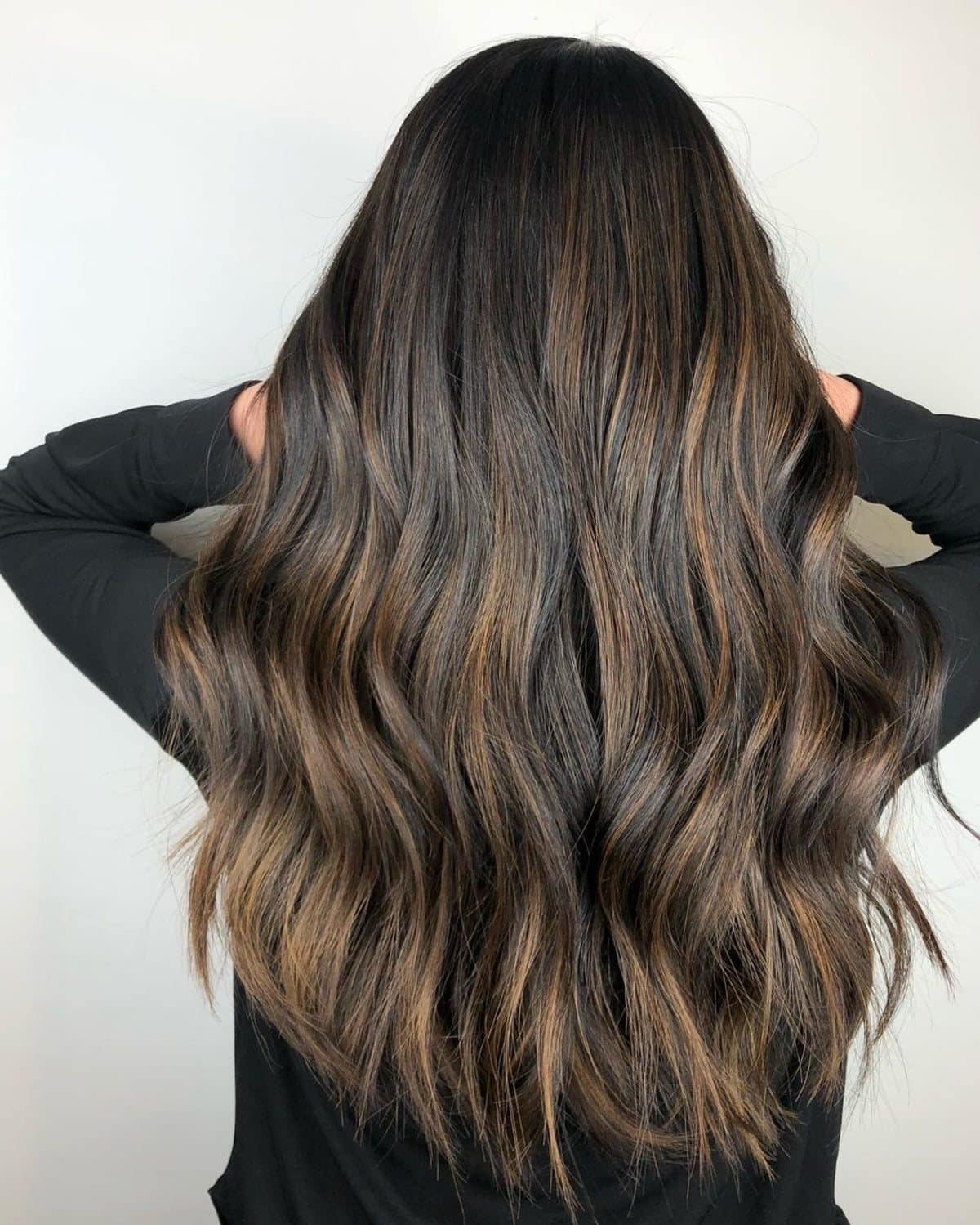 Gorgeous Dark hair with light brown highlights