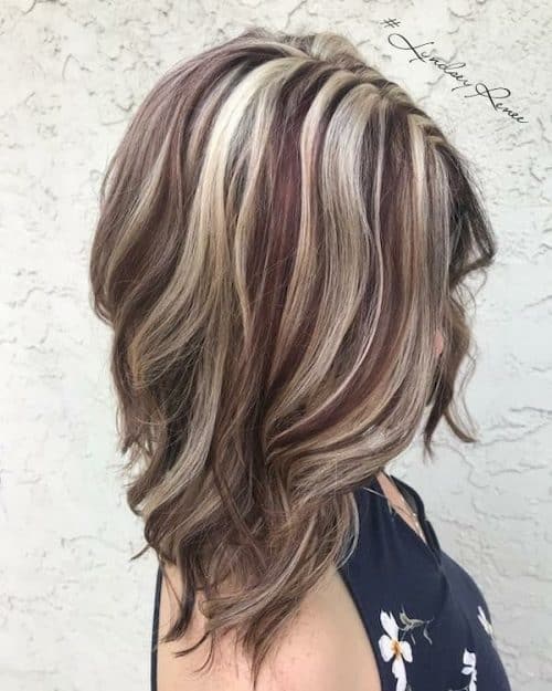 Sassy Blonde and Red Highlights for Brunettes