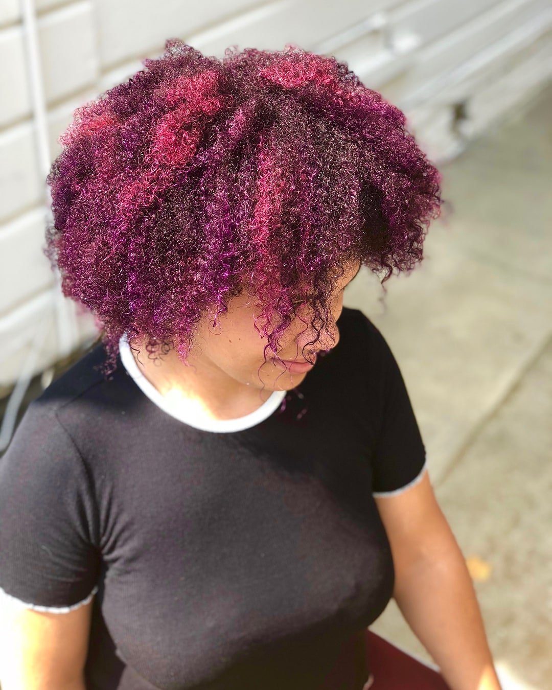 Dark Pink for Curly Hair