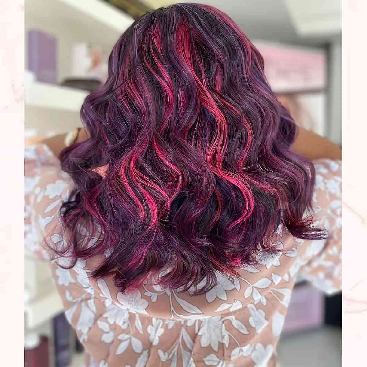purple hair with pink highlights