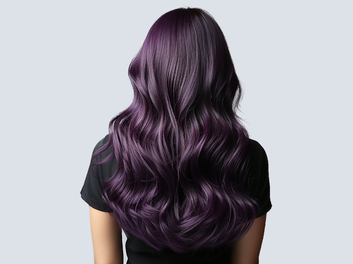 Long dark purple hair