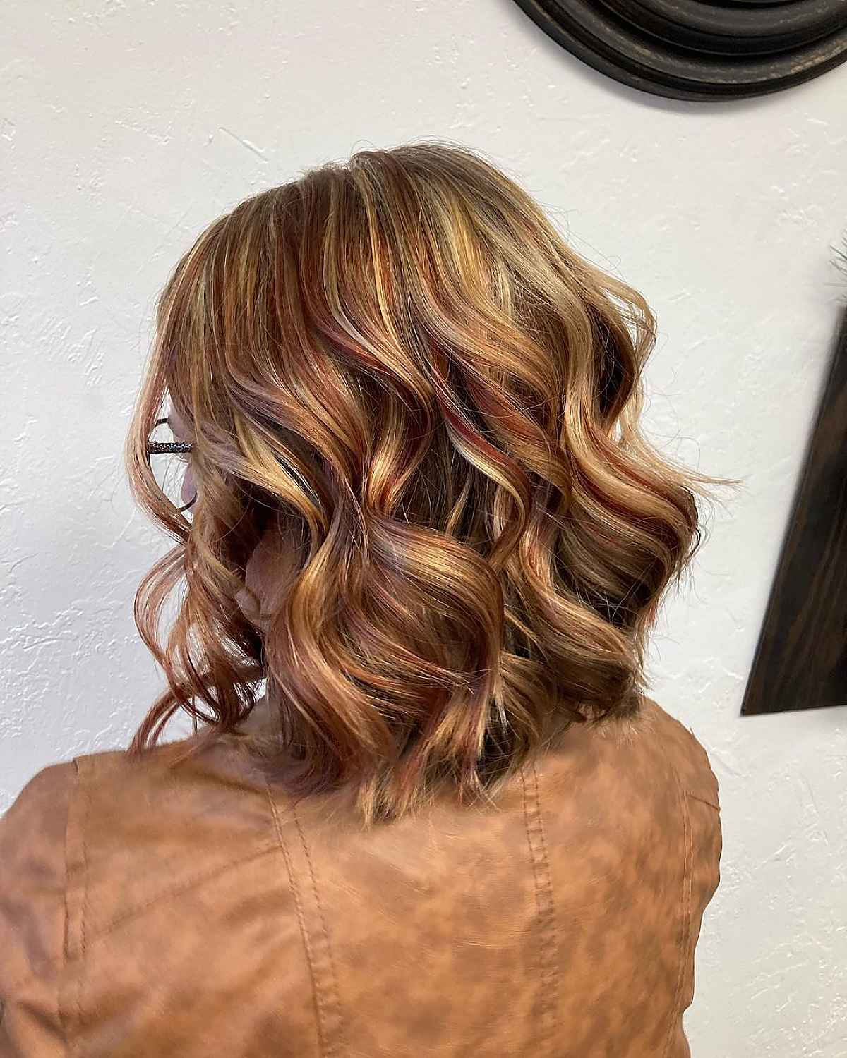 Dark Red and Blonde Hair Color with Highlights