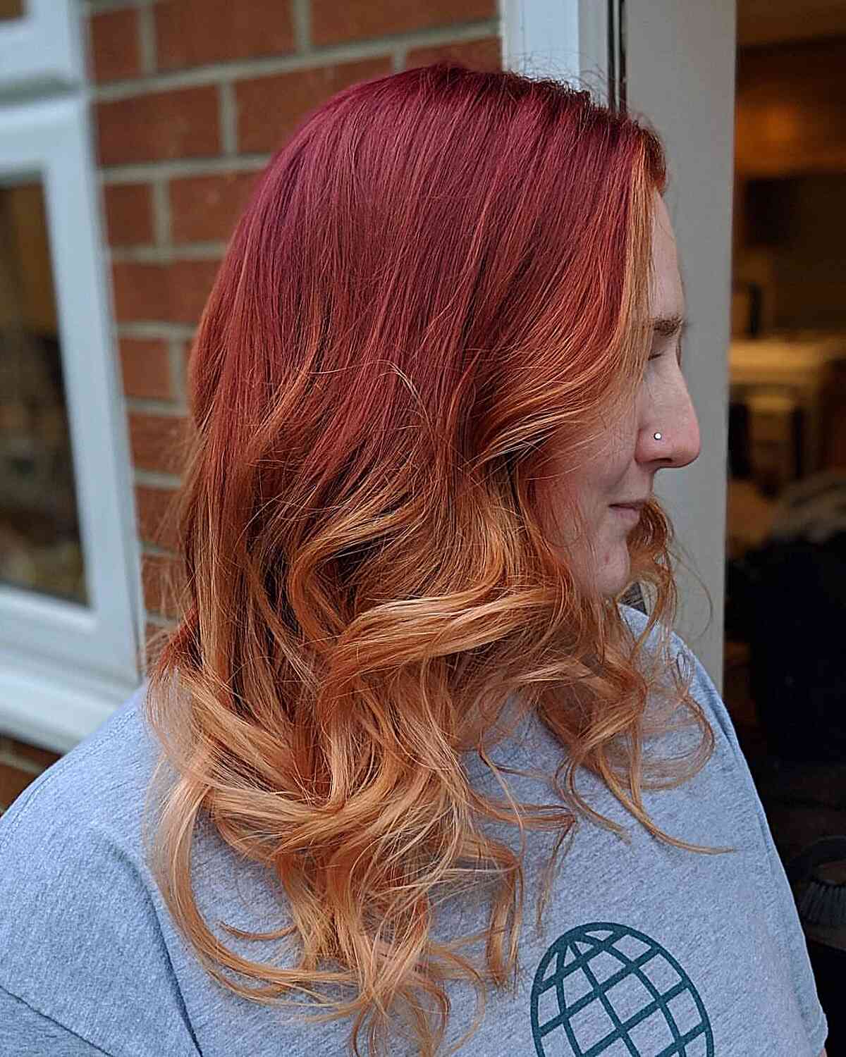 Dark Red to Fiery Strawberry Blonde Ombre