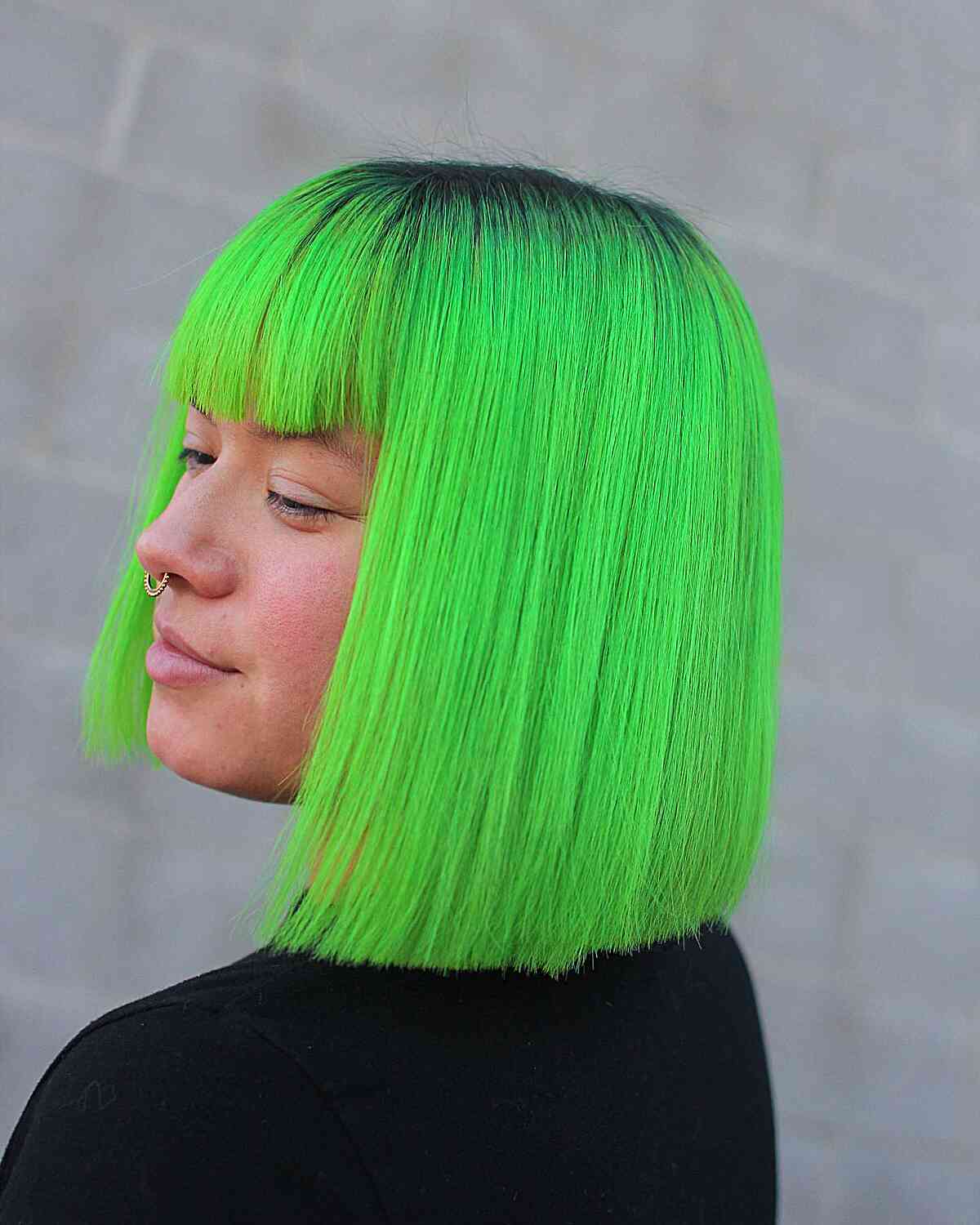 Dark Rooted Green for Neon Green Hair