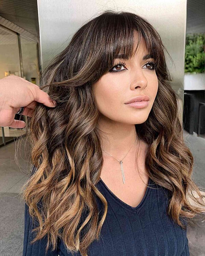 Balayage with Bangs 25 Coolest Ways to Get HandPainted Hair Colors
