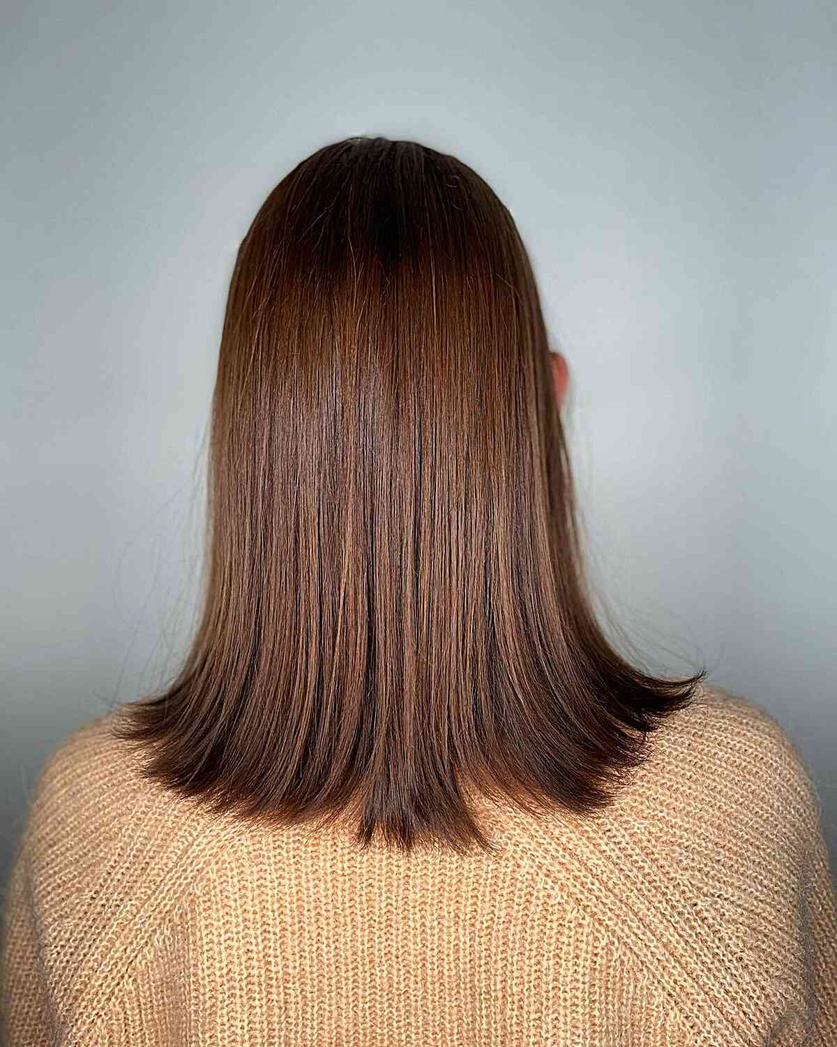 Dark to Light Chocolate Ombre Bob for Mid-Length Hair