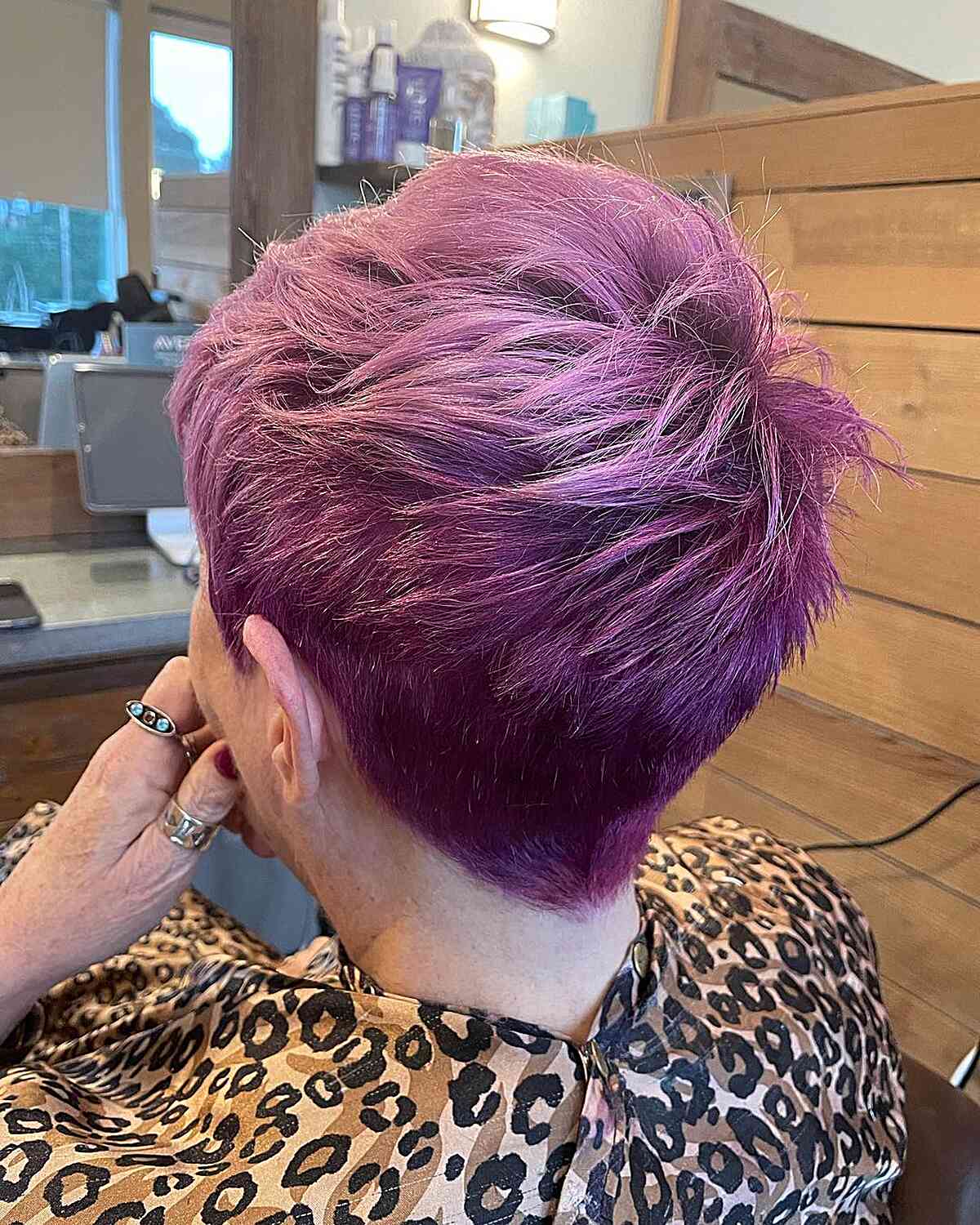Dark to Light Purple Ombre on a Short Pixie