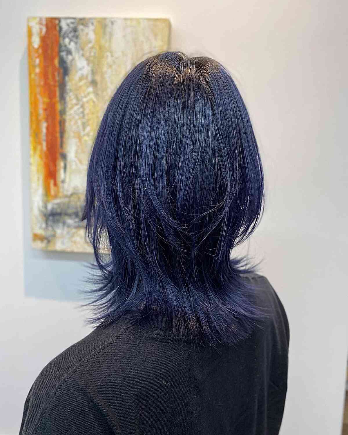Dark Violet-Blue on Medium Jellyfish Hair