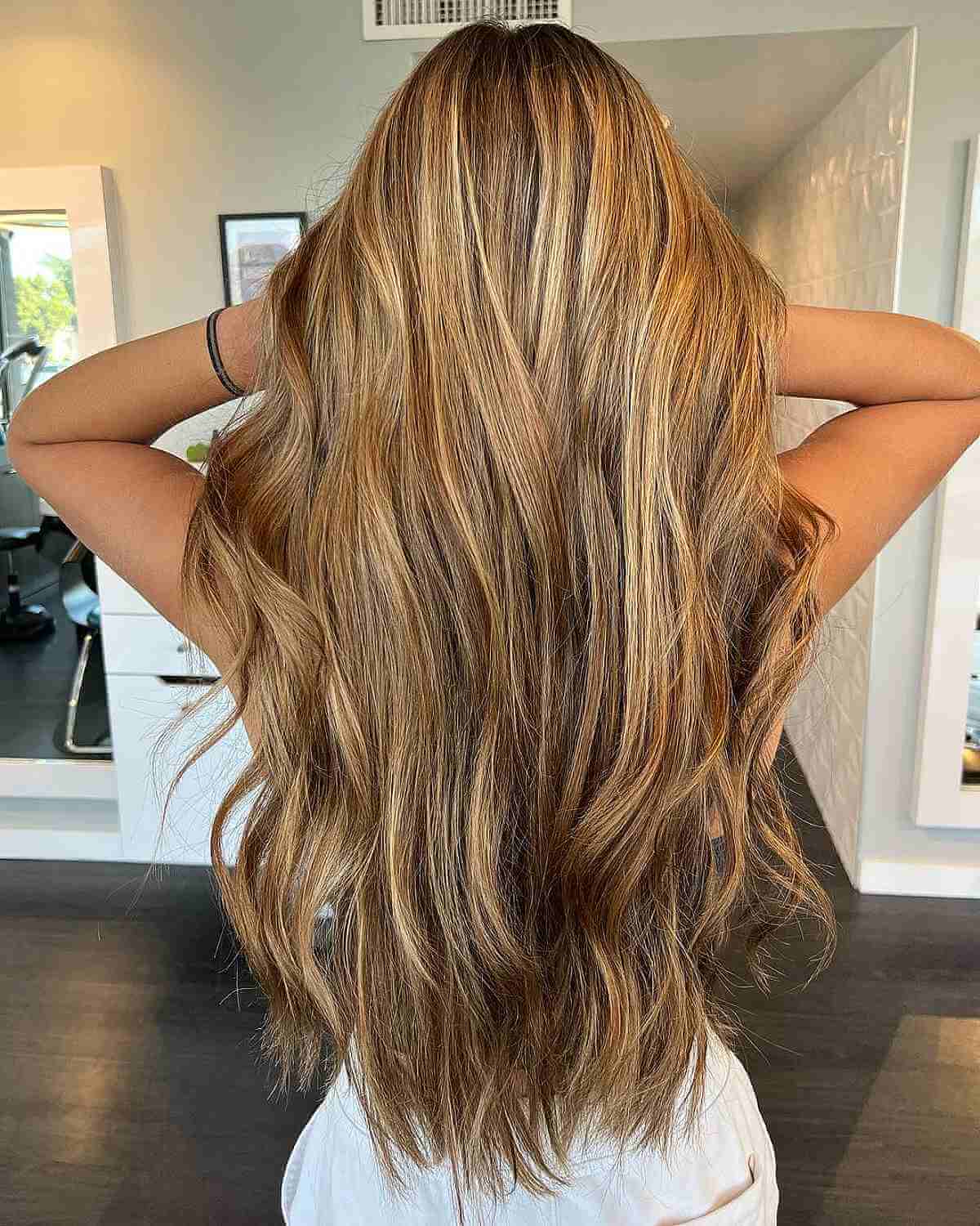 Darker Honey Blonde Balayage on Beautiful Long Hair