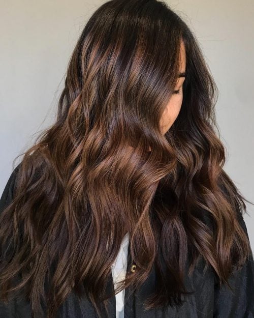 Deep Chocolate Brown Hair with Chestnut Highlights