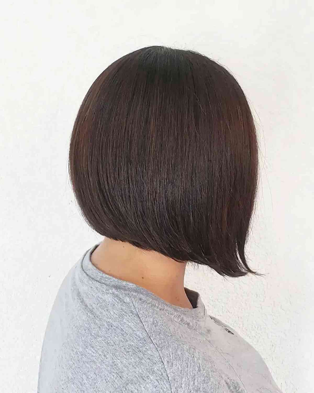 Deep Cocoa Brown on Short Bobbed Hair