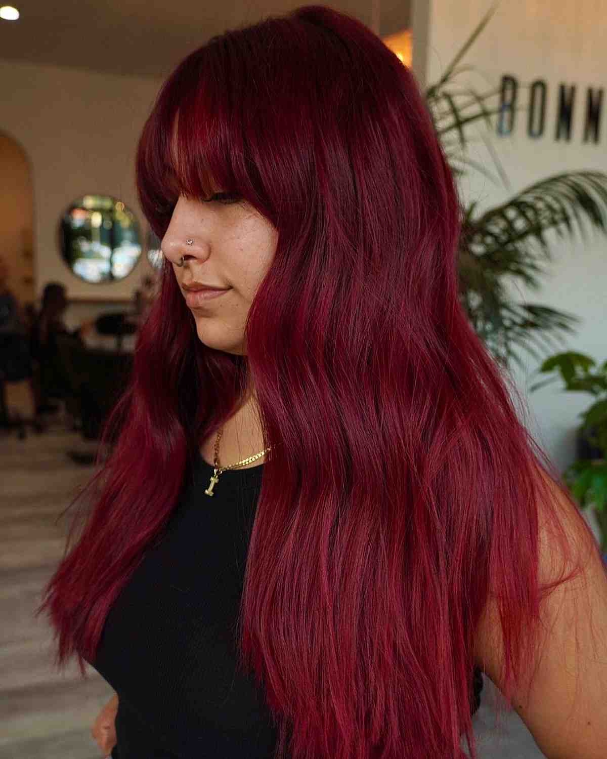 Deep Cranberry Red Hair for Fall