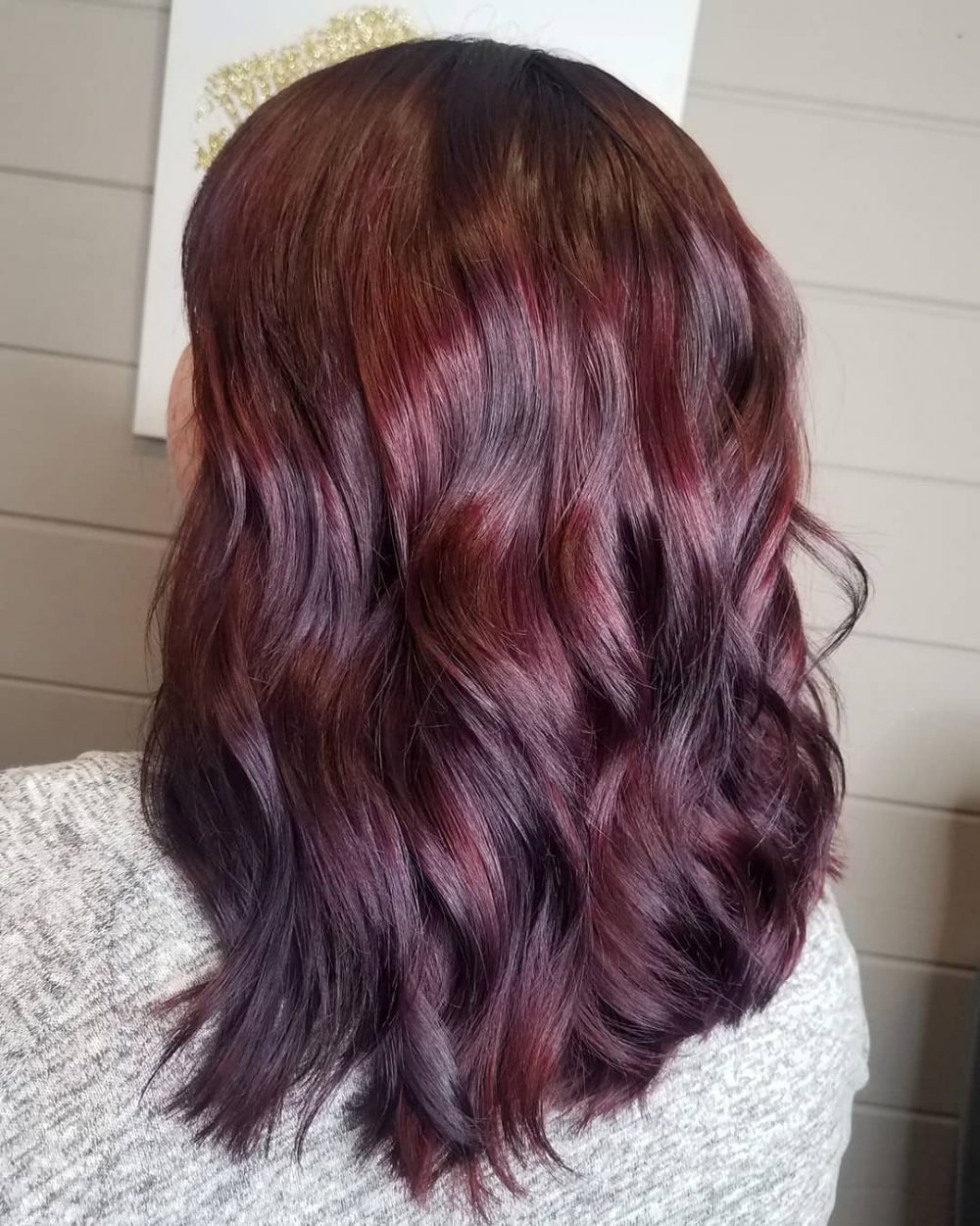 Glowing Deep Maroon Red Burgundy Hair