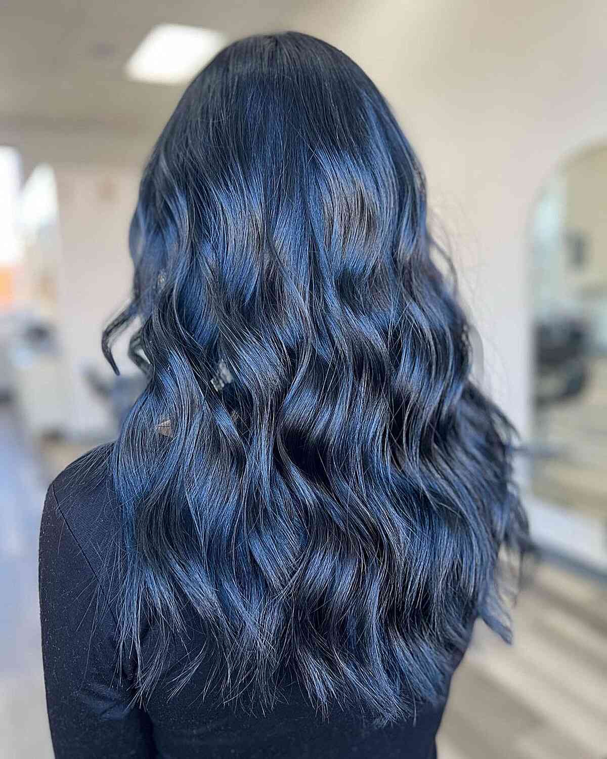 Deep Midnight-Navy Blue Hair Colors