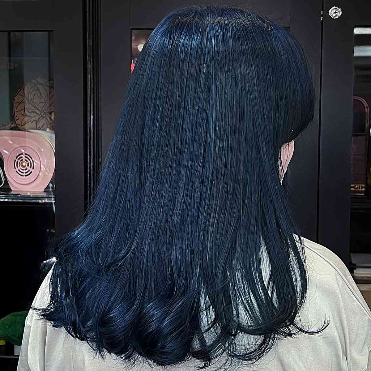 Deep Ocean Blue Medium Hair