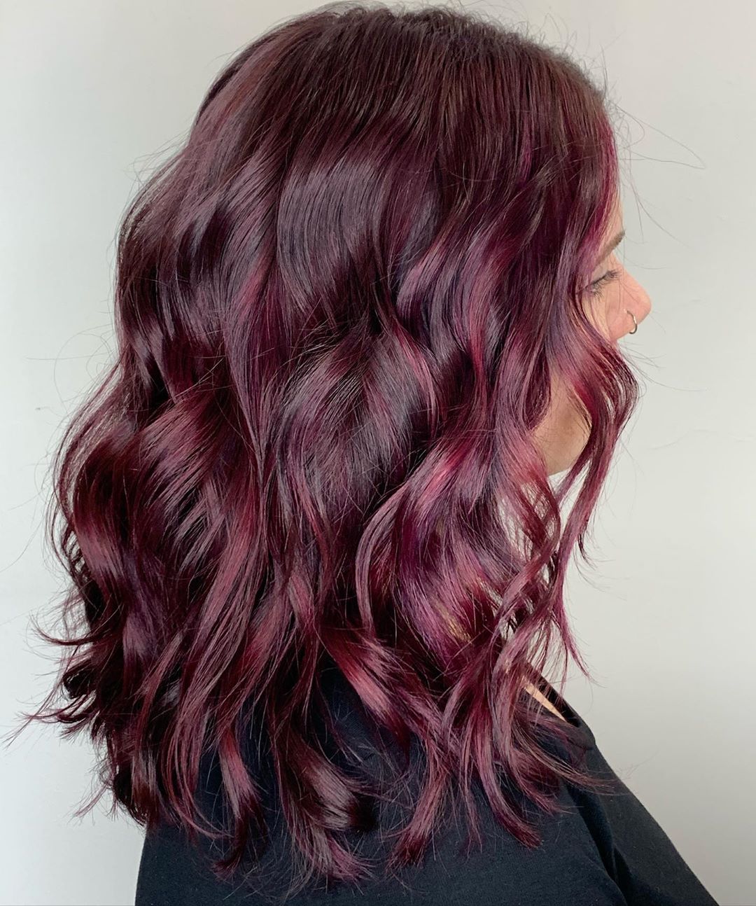deep red violet hair