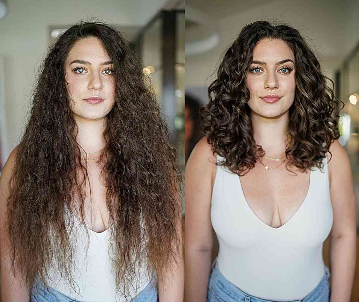 Defined but Loose Curls and Layers for ladies with long hair