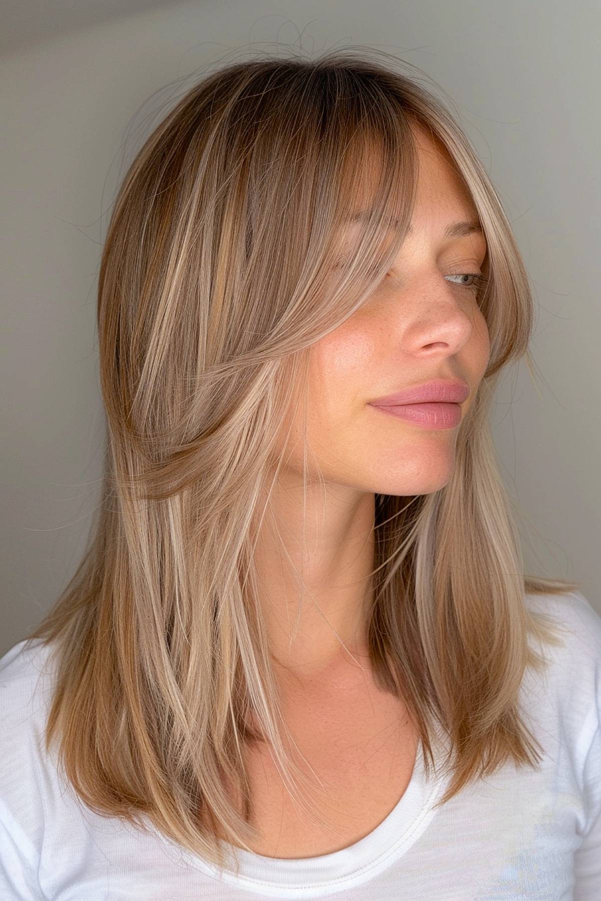 Natural blonde highlights with a sun-kissed finish