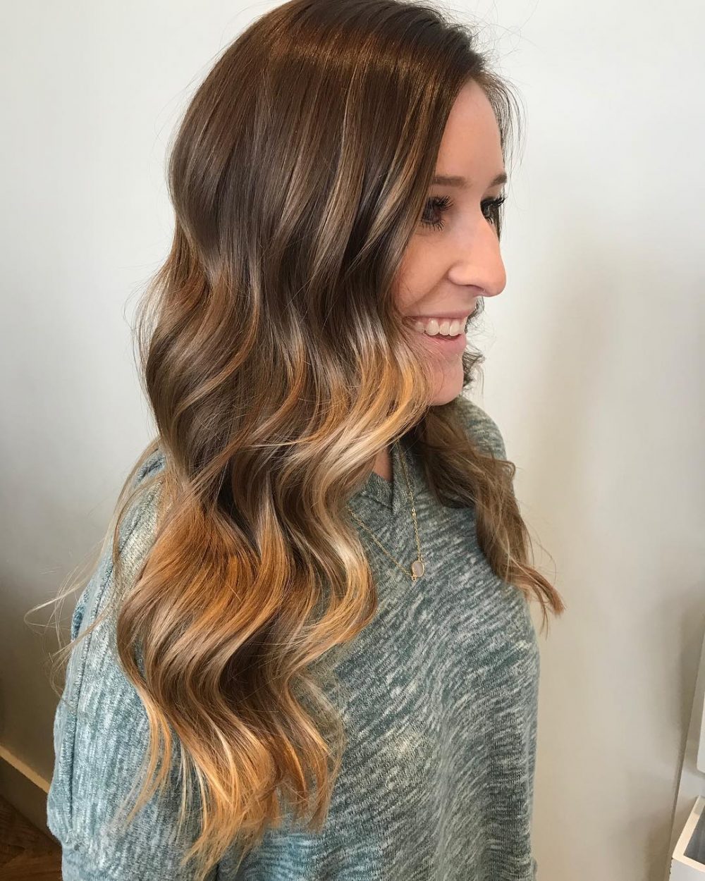 Dark Brown to Light Ombre Highlights for Dark Hair