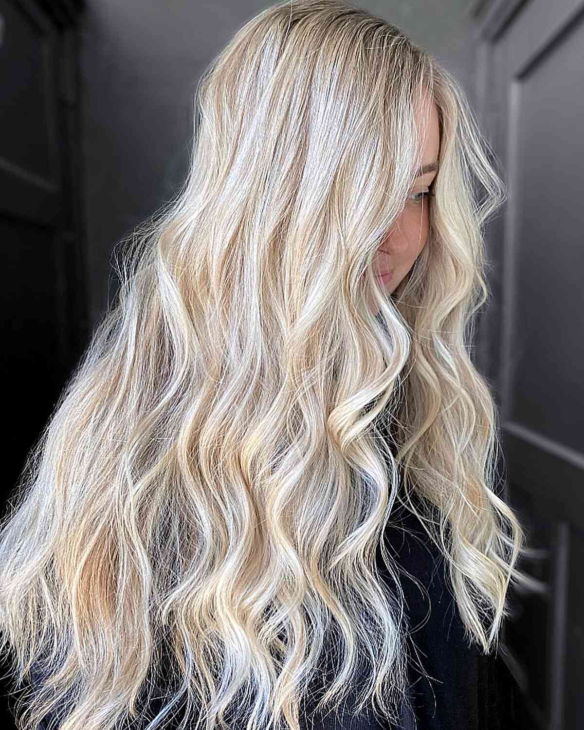 Dimensional Barbie Blonde with Very Long Textured Waves