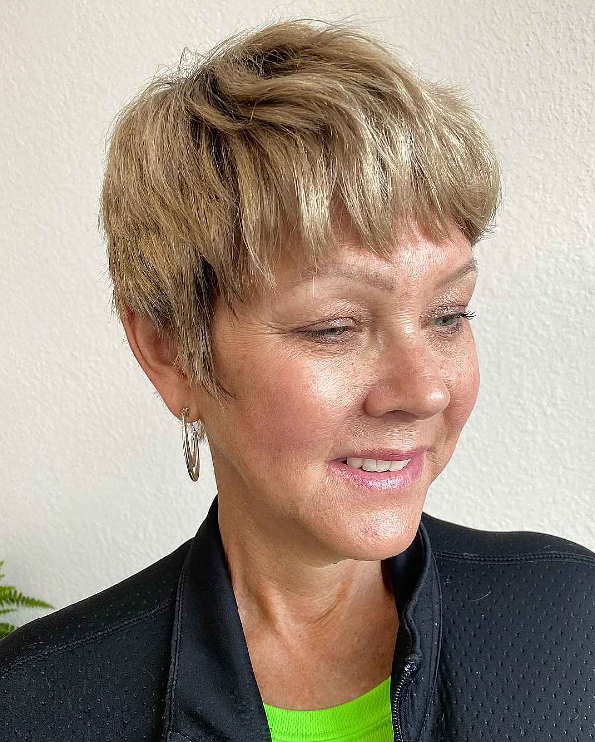 Dimensional Pixie with Bangs for Mature Women
