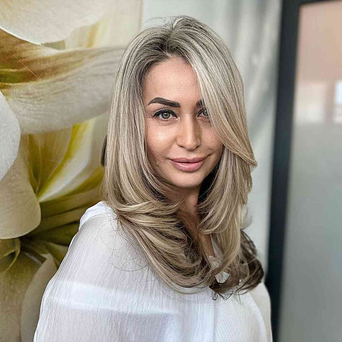 Dirty Blonde Balayage Straight Hair for women with long faces