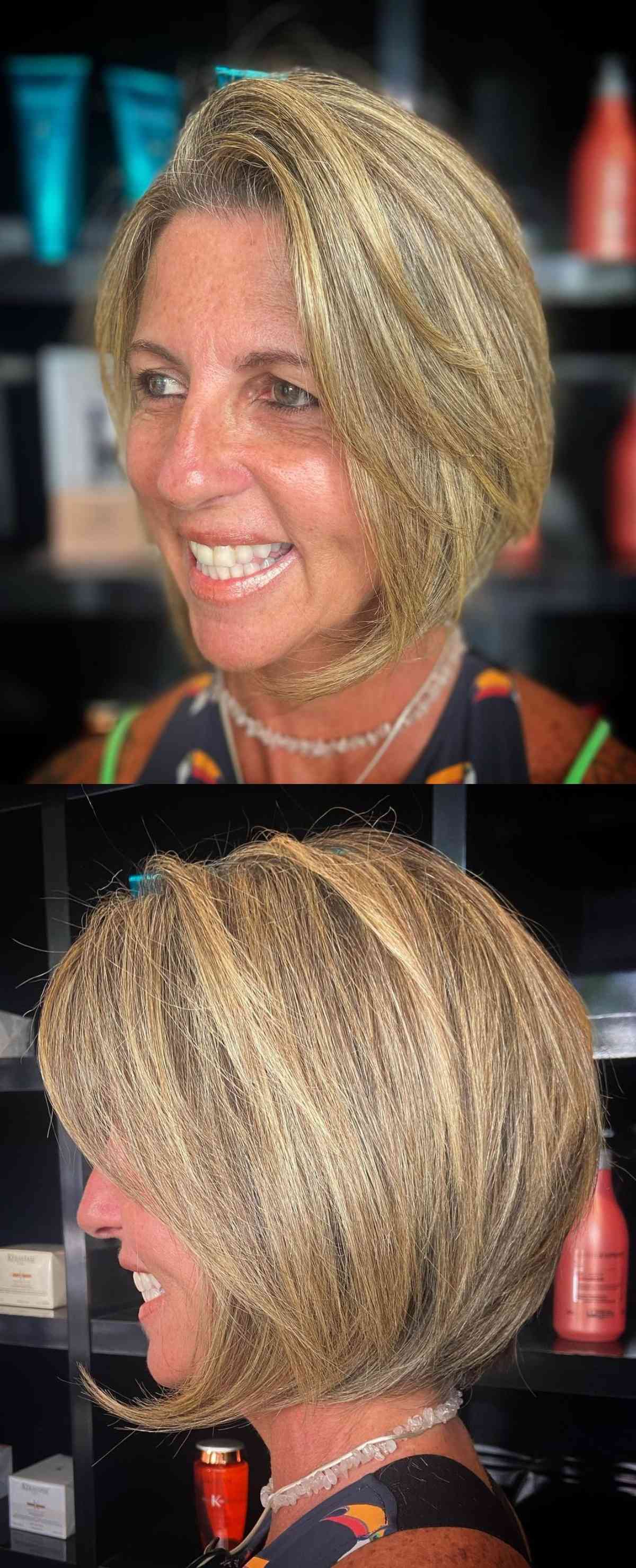 Dirty Blonde Bob Haircut for Ladies 50 and Over