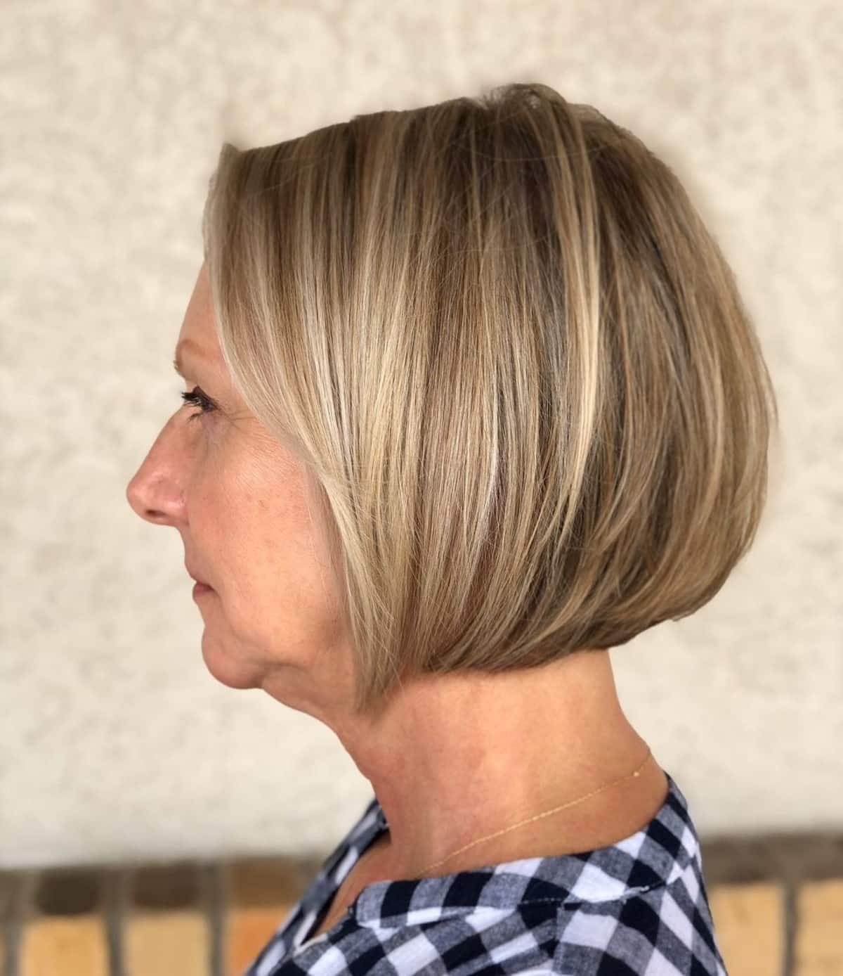 Dirty blonde hair with lowlights for women over 60