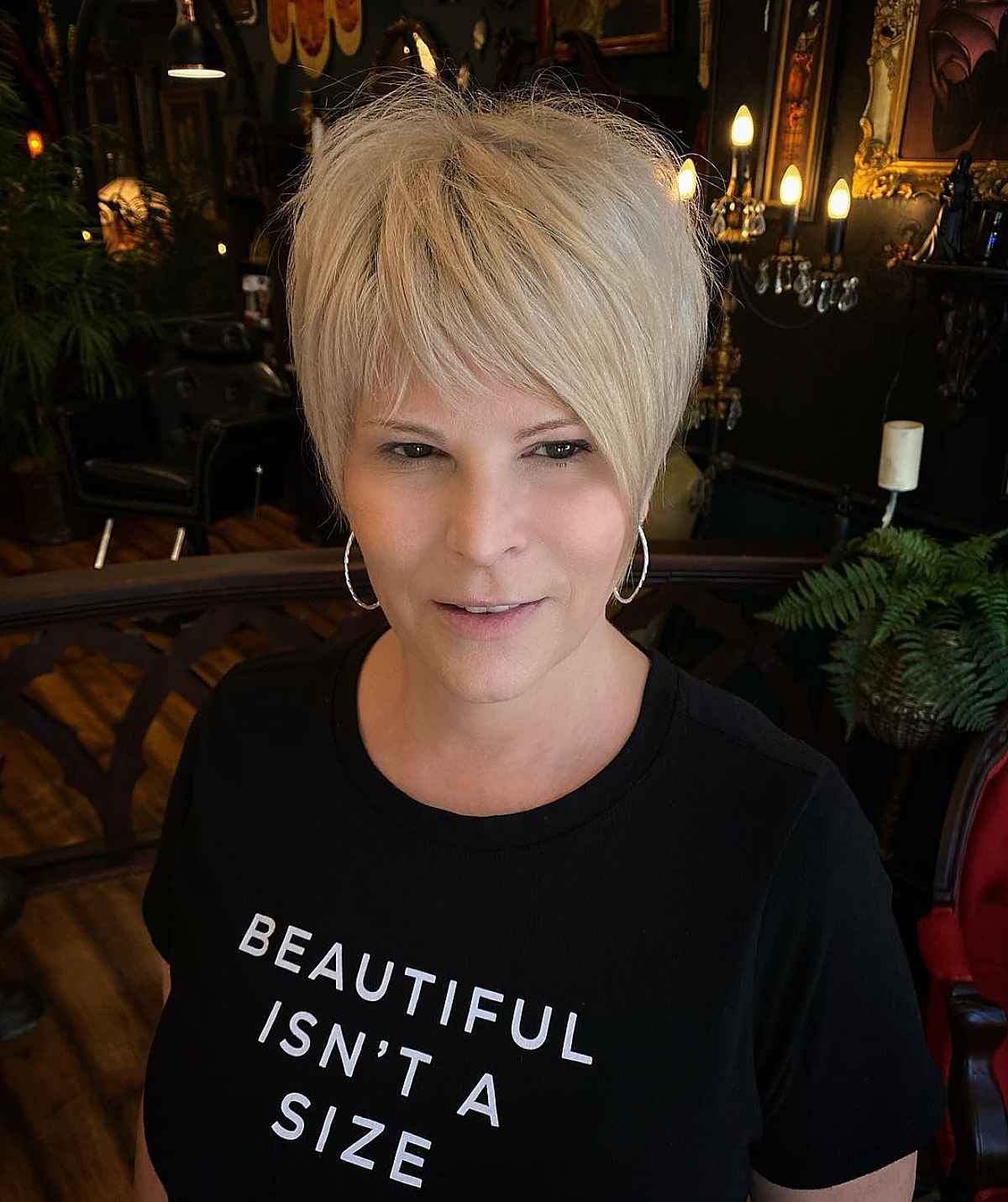 Stylish dirty blonde pixie for very short hair