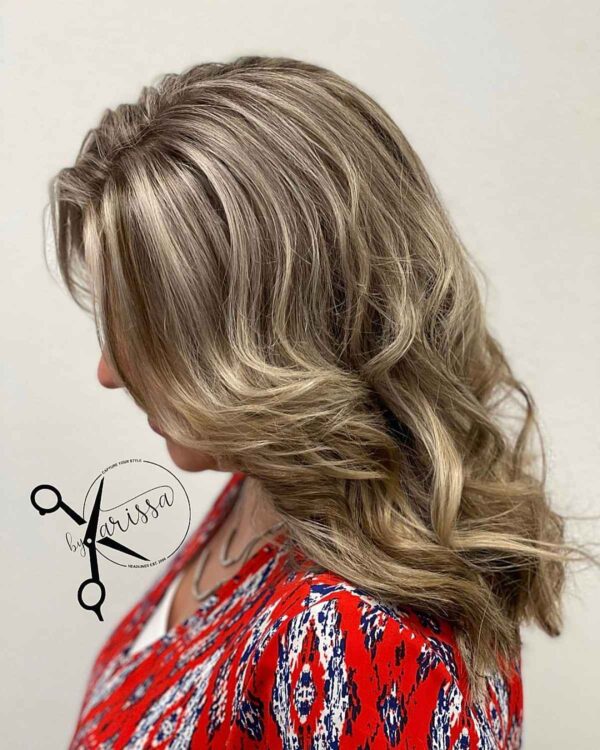 A Dirty blonde with blonde highlights
