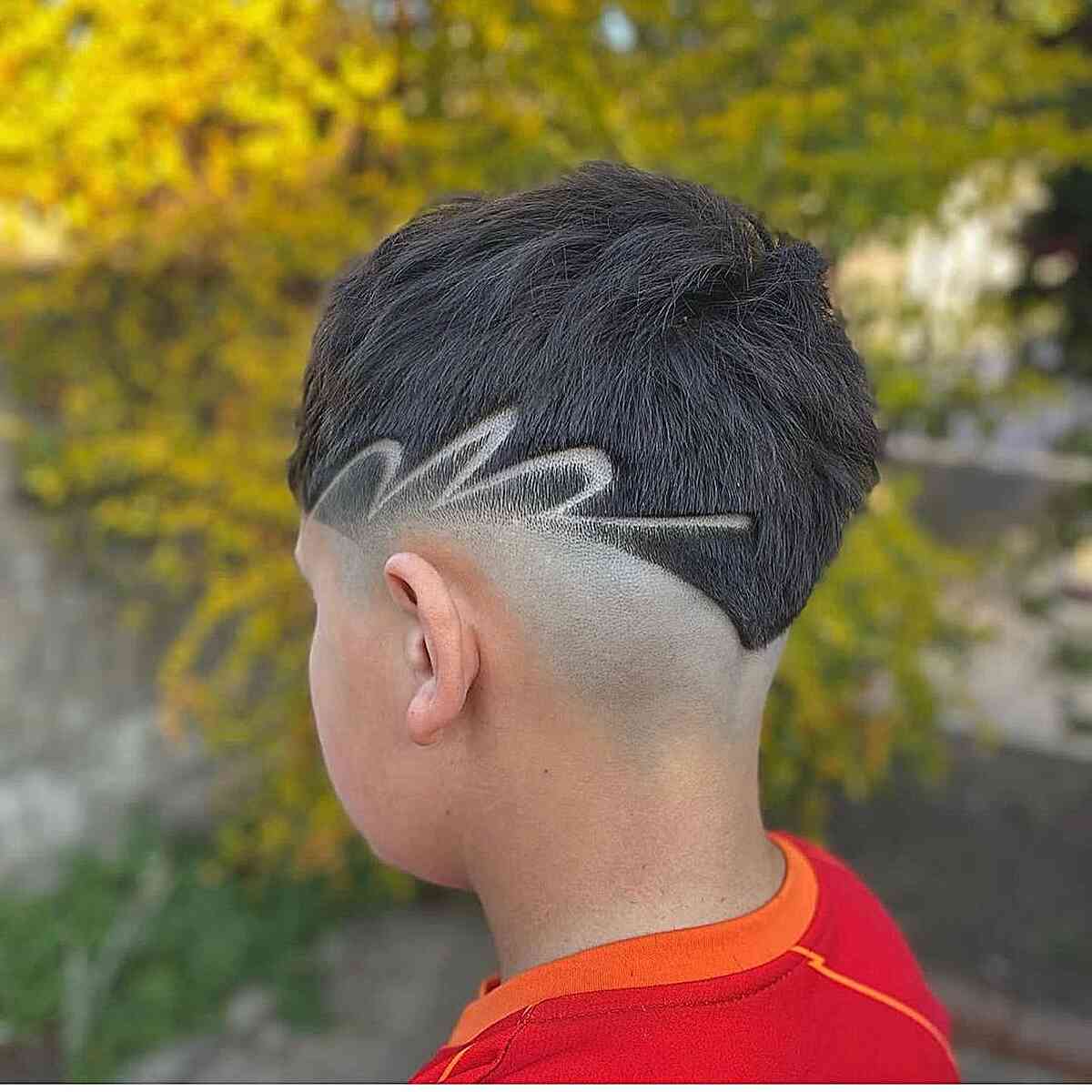 Disconnected Haircut with a Cool Design for Boys