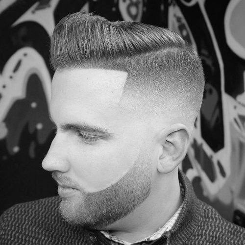 Combover Disconnected Pompadour with Line-Up