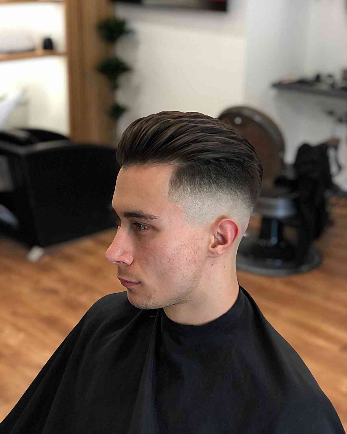 Disconnected Undercut with Mid Bald Fade