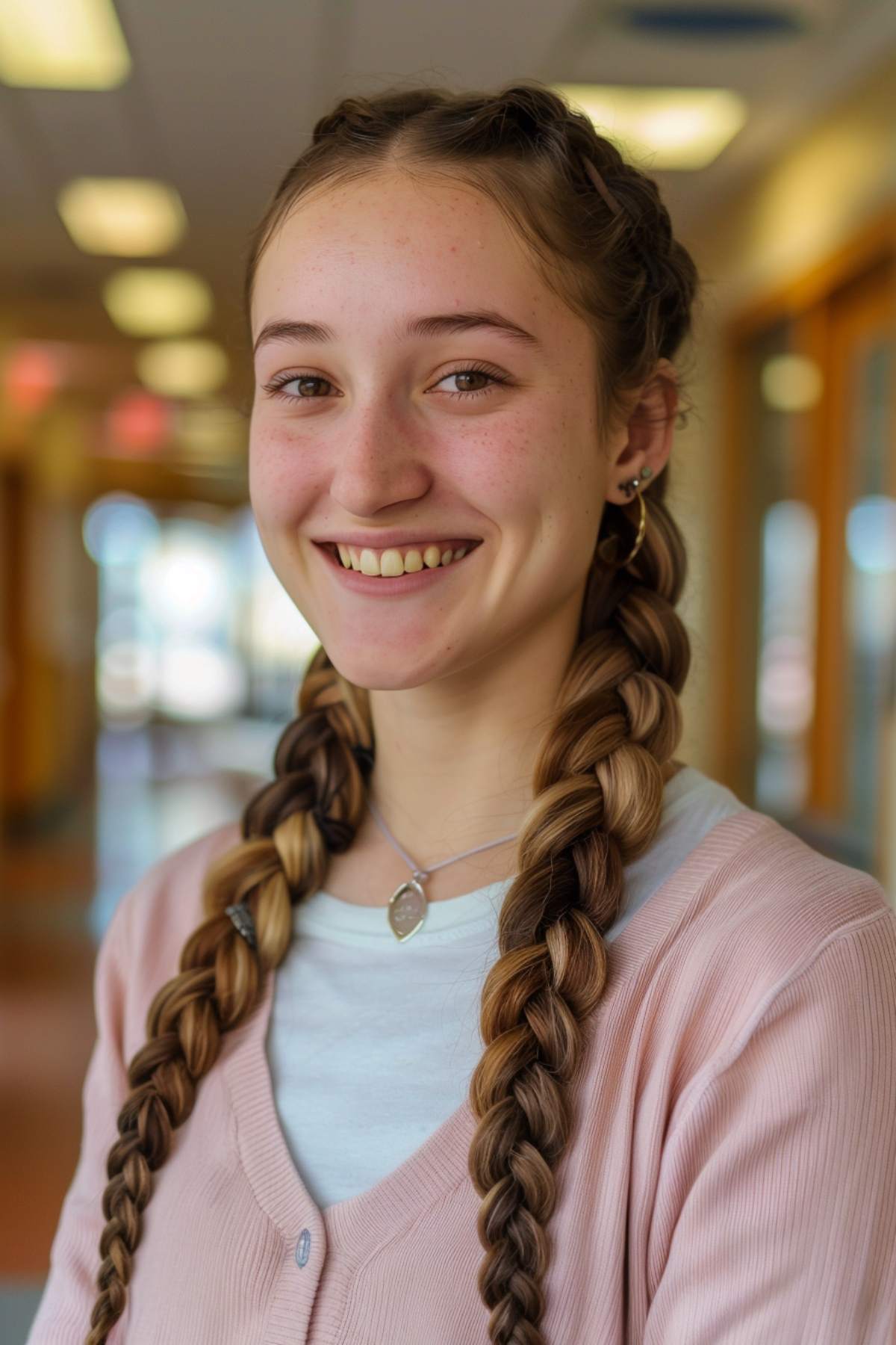 Double Dutch braids hairstyle for teachers