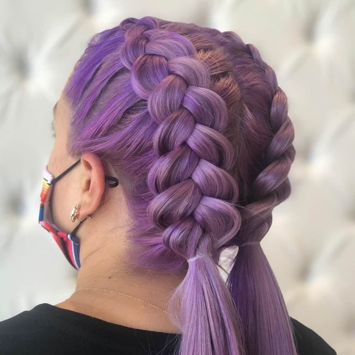 Double-dutch lavender braids