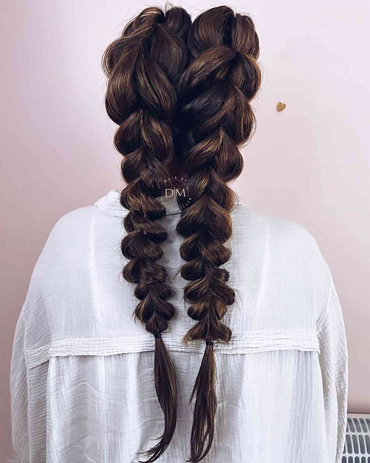 Double Jumbo Pigtail Braids for Long Tresses