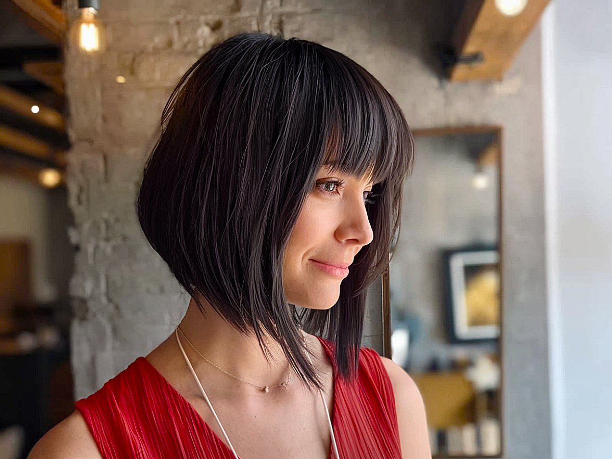 dramatic bob hairstyle cute short hair ideas