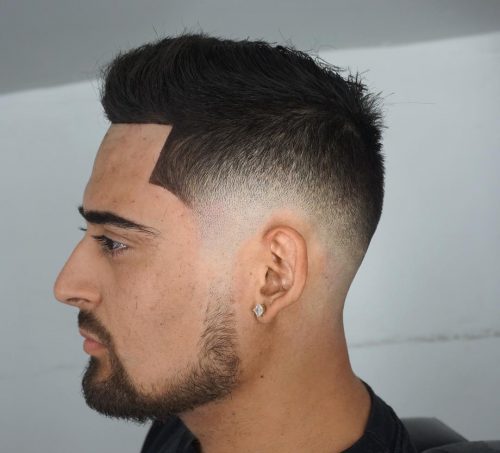 Low Drop Fade with Line Up